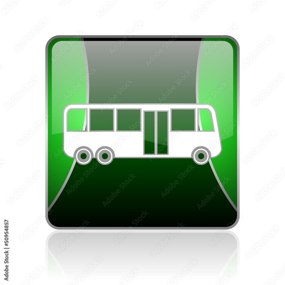 bus black and green square web glossy icon bus black and green square web glossy icon