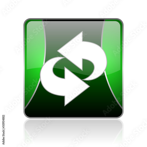 Free Download rotate black and green square web glossy icon - GFXLoad