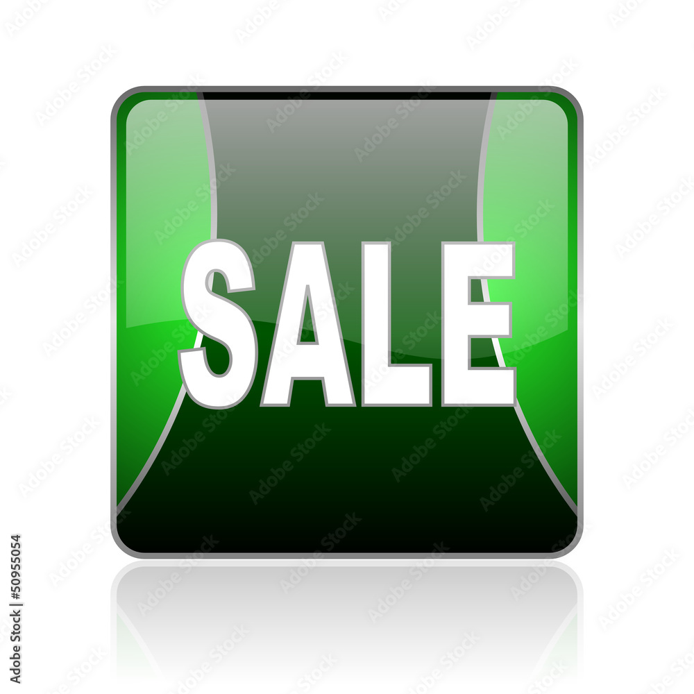 sale black and green square web glossy icon sale black and green square web glossy icon