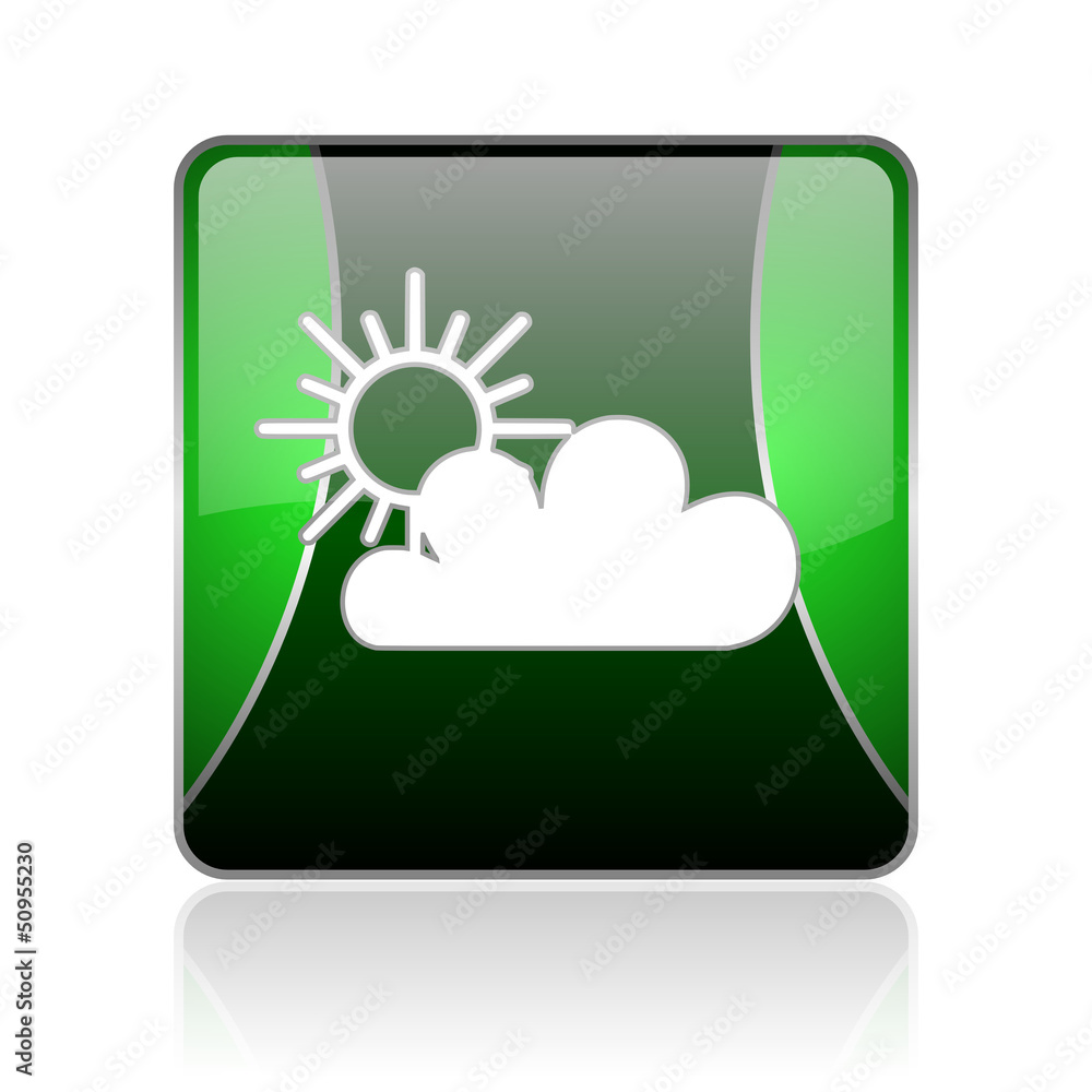 weather forecast black and green square web glossy icon weather forecast black and green square web glossy icon