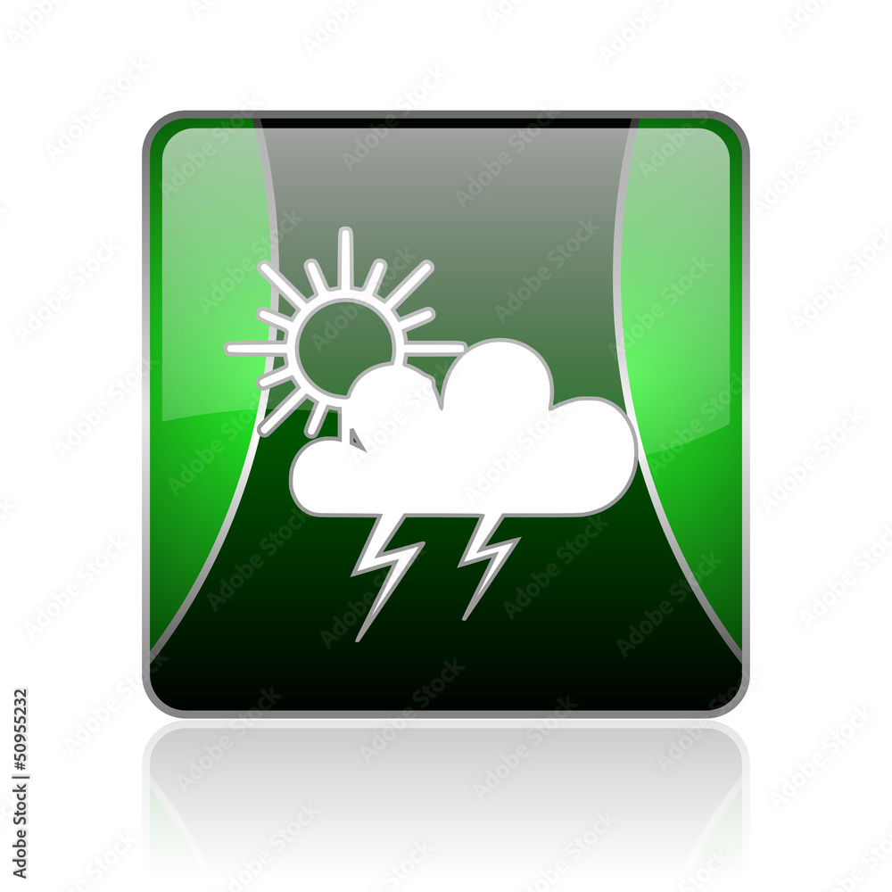 Fototapeta premium weather forecast black and green square web glossy icon