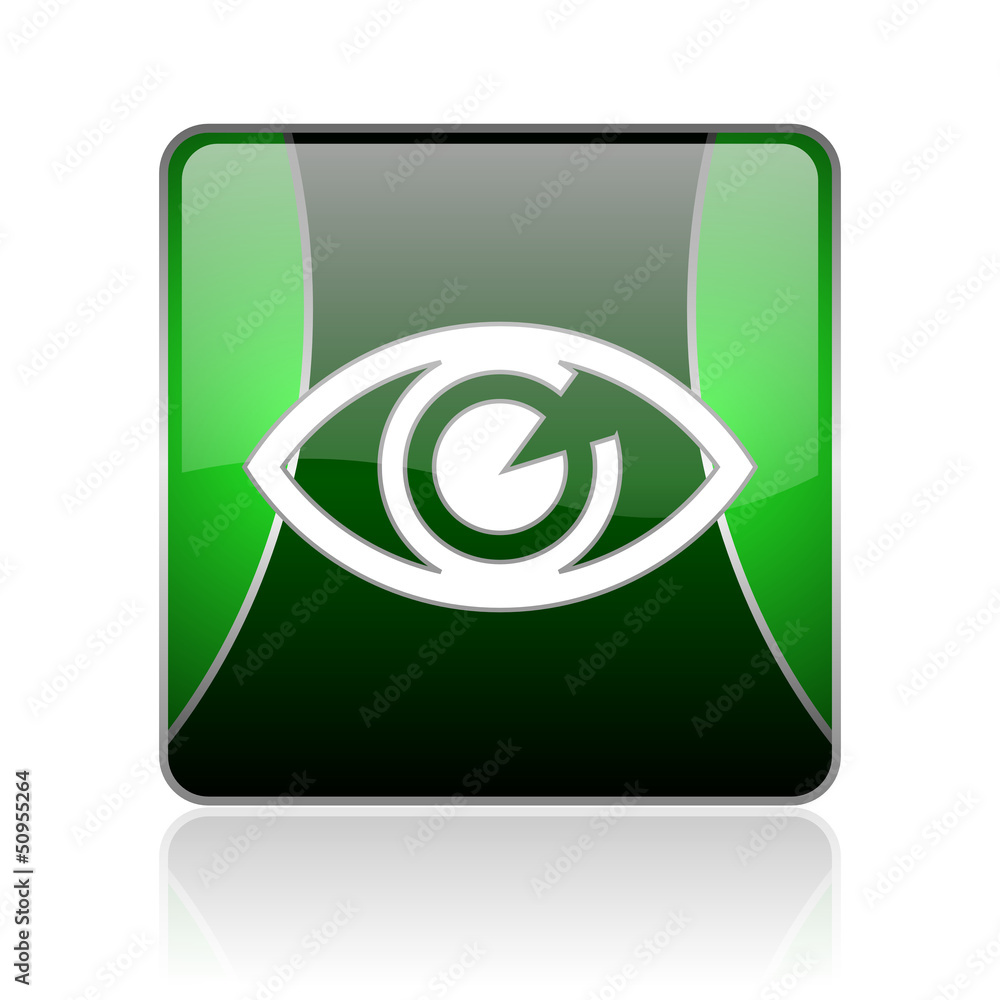 eye black and green square web glossy icon eye black and green square web glossy icon