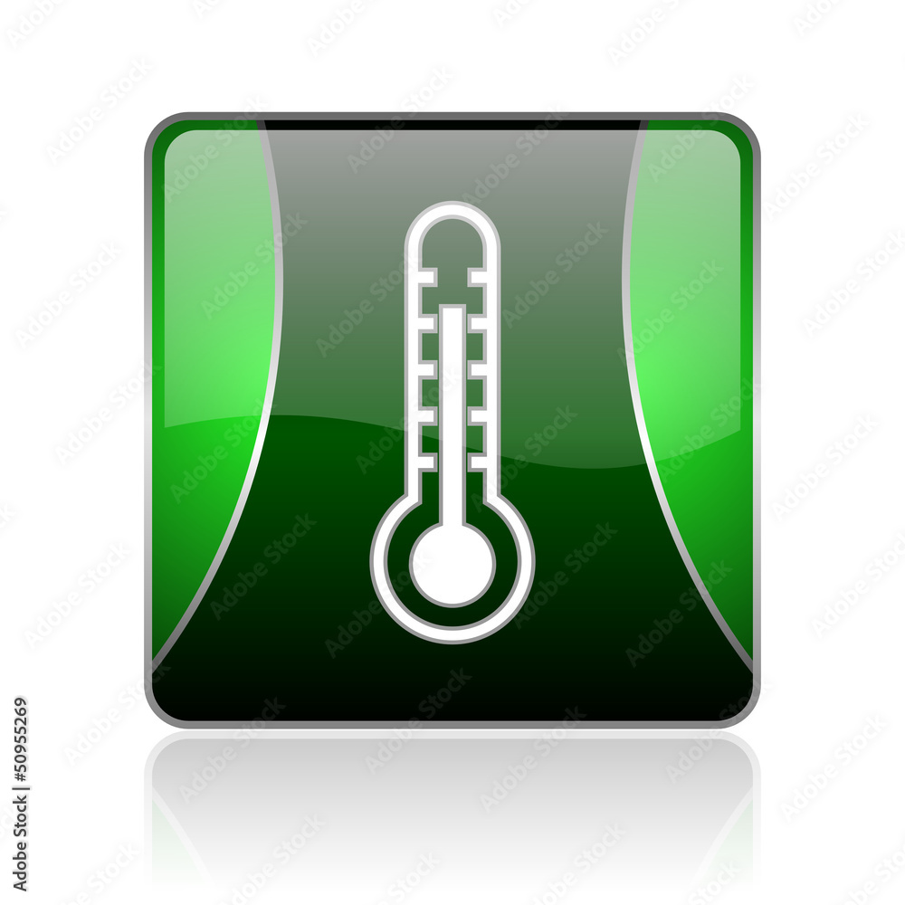 thermometer black and green square web glossy icon thermometer black and green square web glossy icon