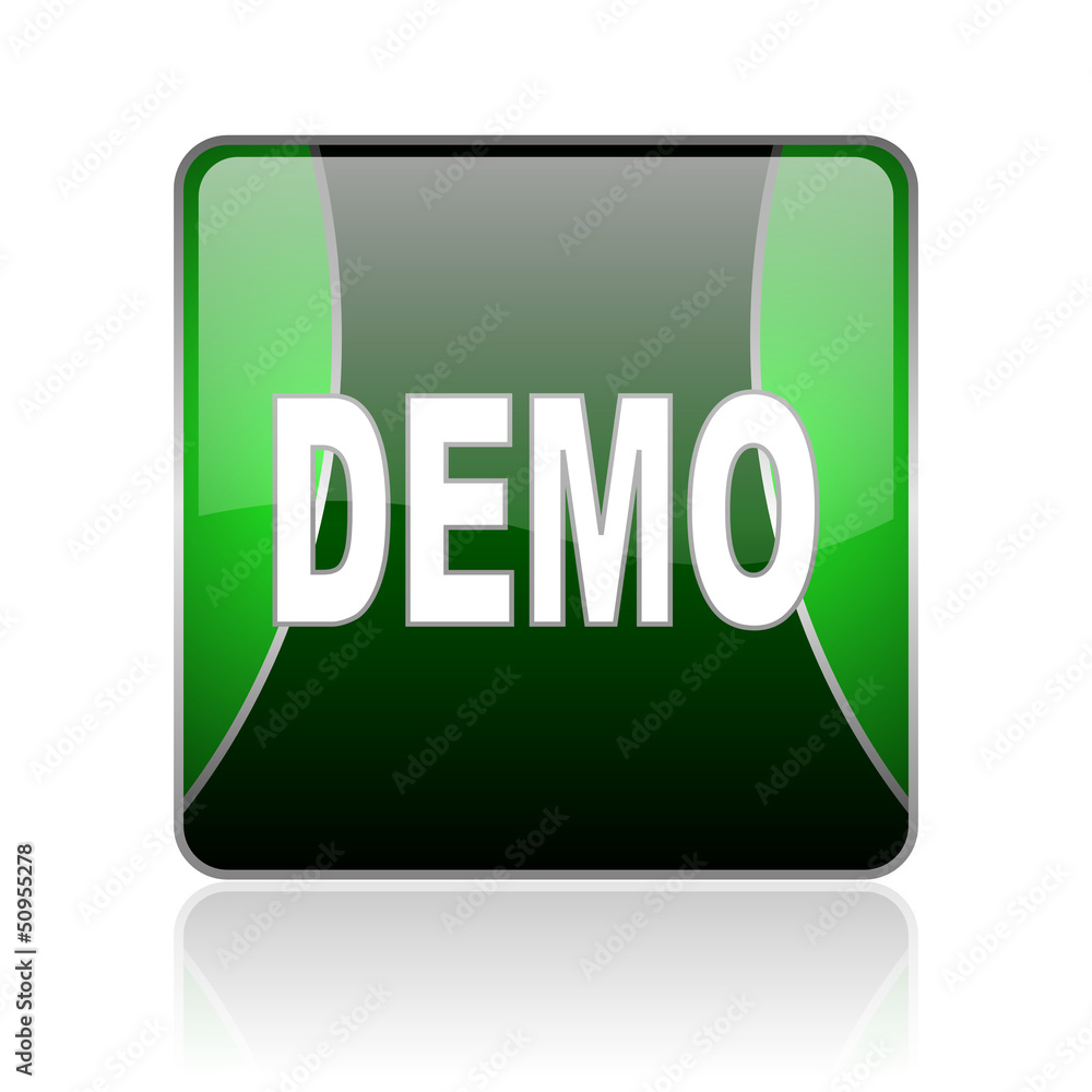 demo black and green square web glossy icon demo black and green square web glossy icon