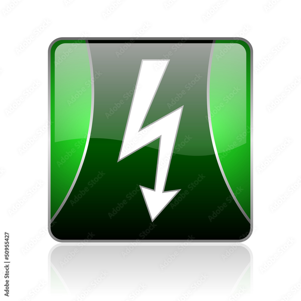 lightning black and green square web glossy icon lightning black and green square web glossy icon