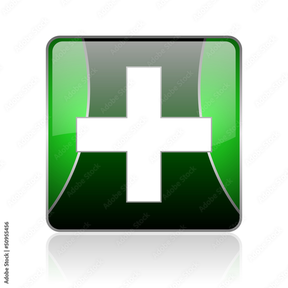 Obraz premium emergency black and green square web glossy icon