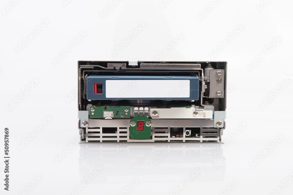 Obraz premium Blue Cartridge into LTO Drive and Reflection