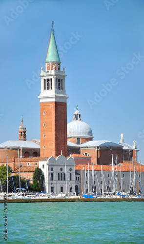 Bell tower of San Giorgio Maggiore Church in Venice, Italy