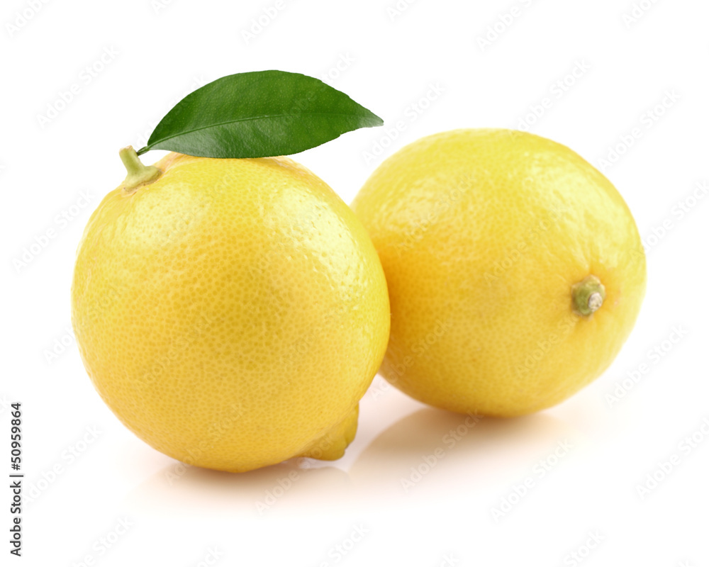 Lemons with leaf