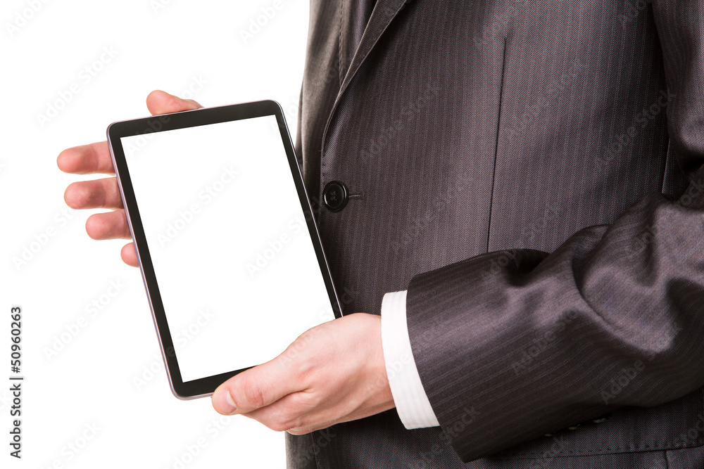 Young businessman showing a tablet pc comuter Young businessman showing a tablet pc comuter