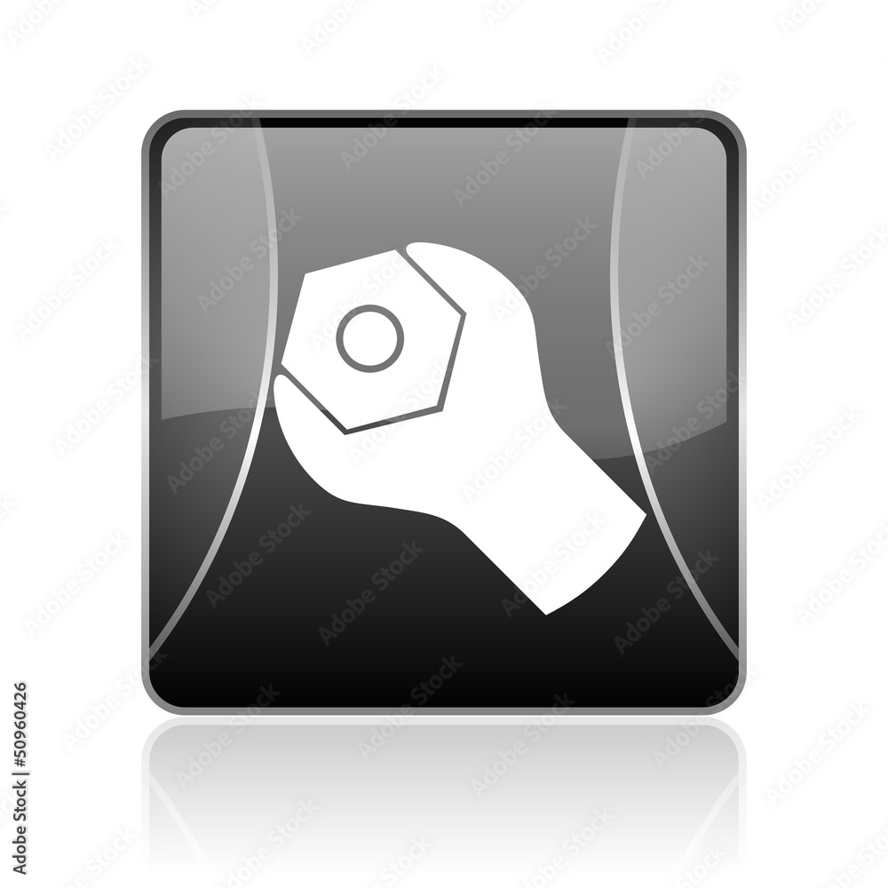 tools black square web glossy icon tools black square web glossy icon