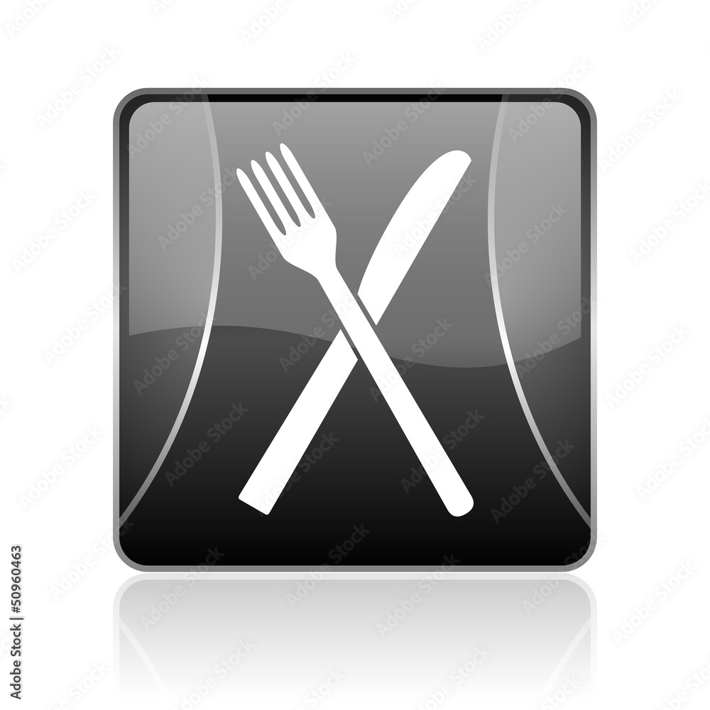 food black square web glossy icon food black square web glossy icon
