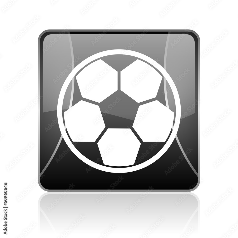 soccer black square web glossy icon soccer black square web glossy icon