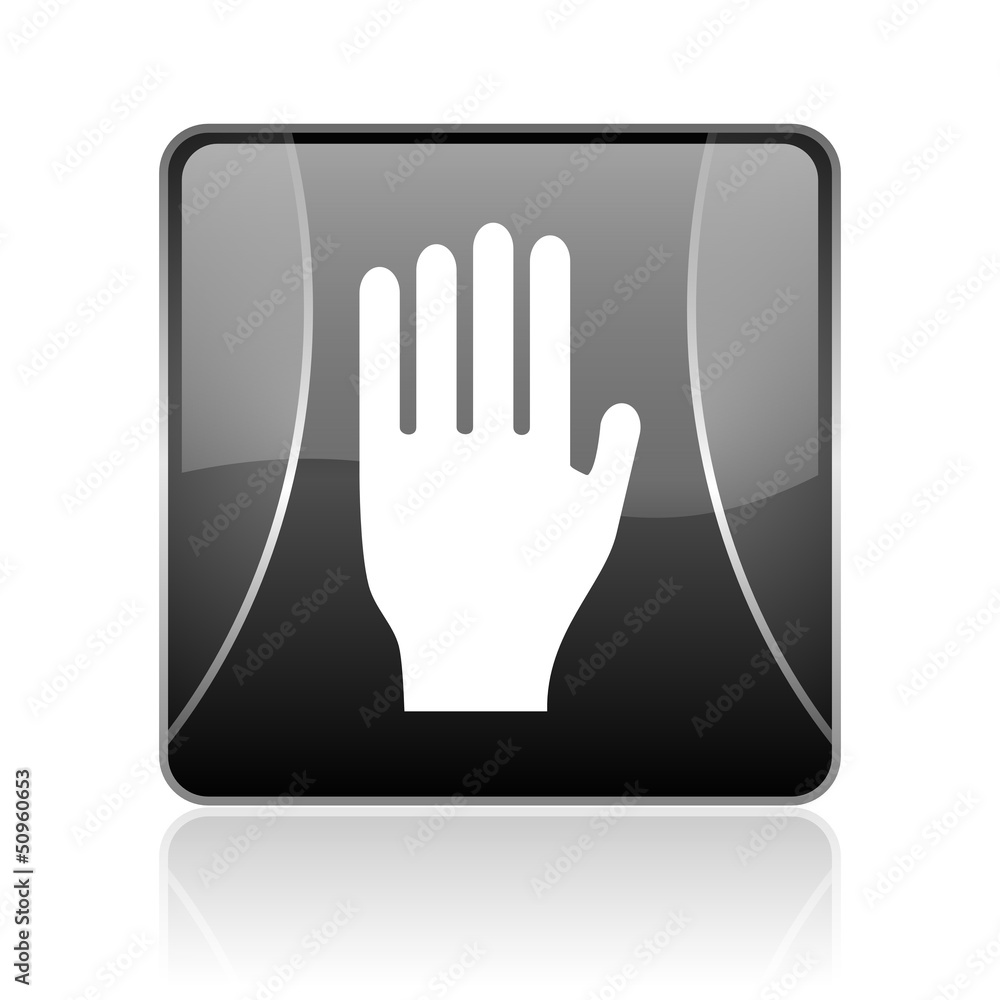 Obraz premium stop black square web glossy icon
