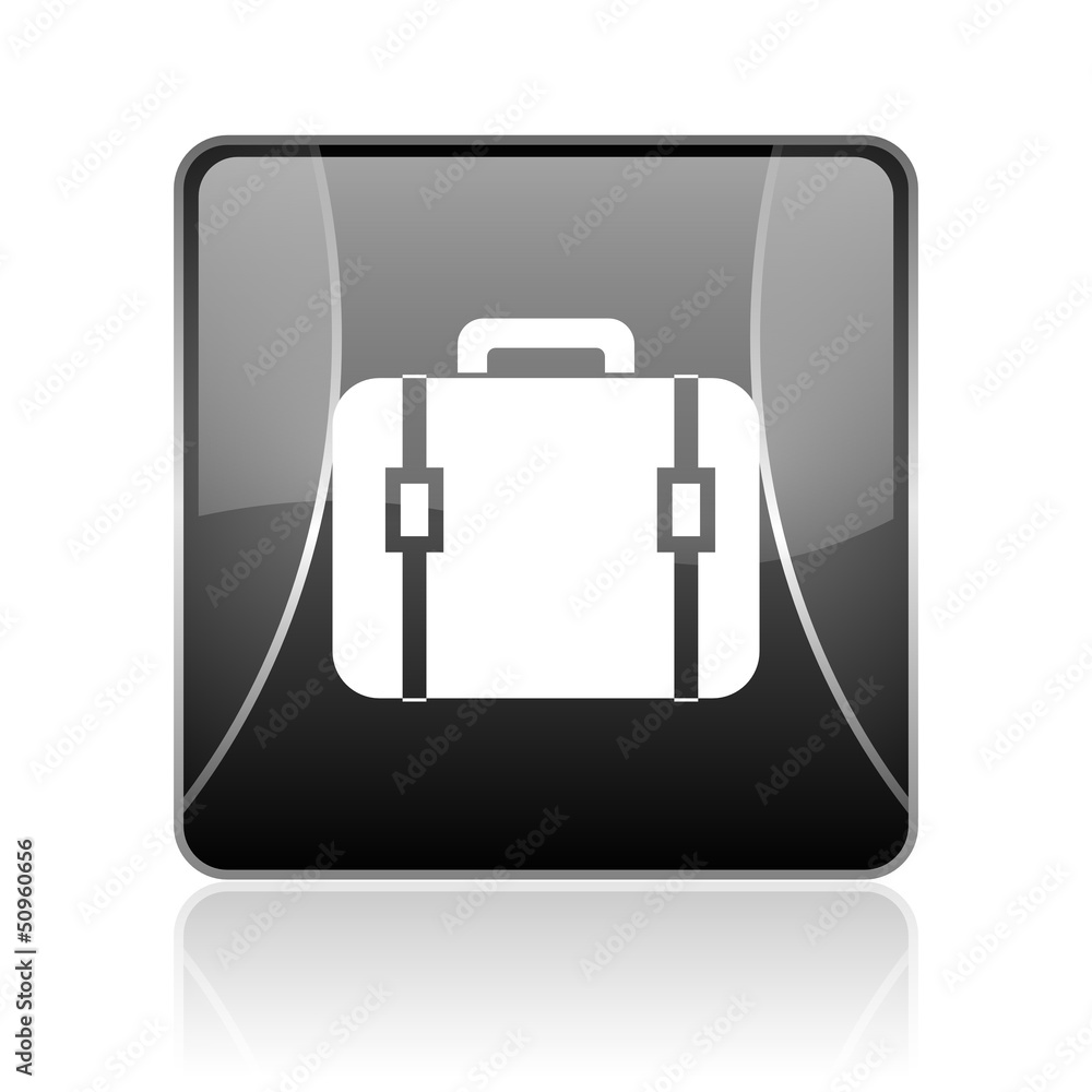 baggage black square web glossy icon baggage black square web glossy icon