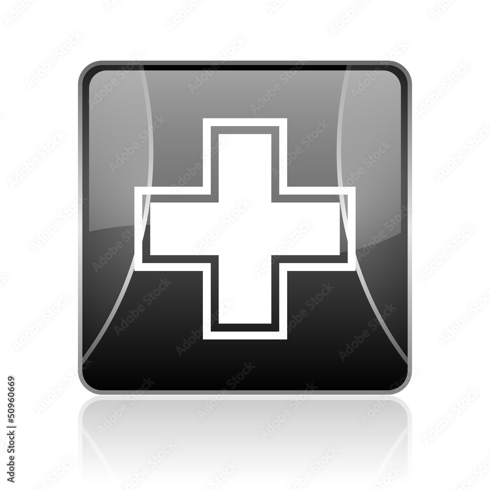 Obraz premium pharmacy black square web glossy icon