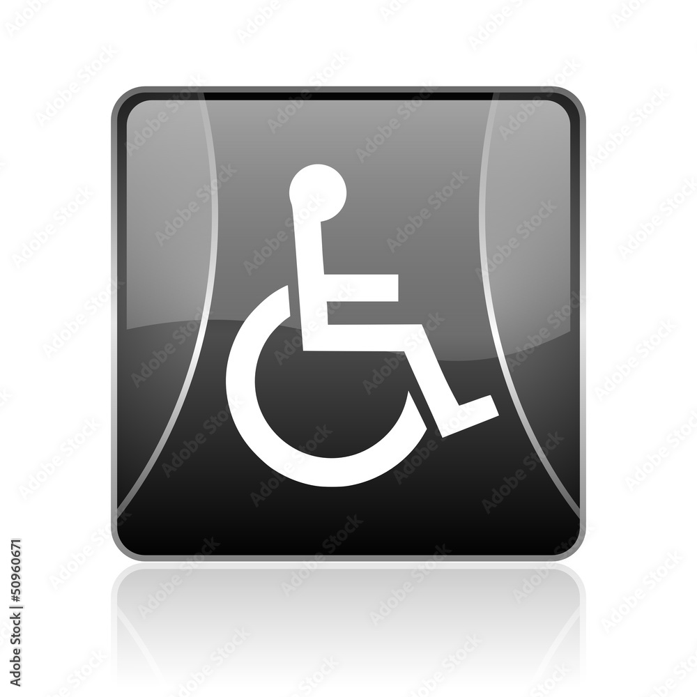accessibility black square web glossy icon accessibility black square web glossy icon