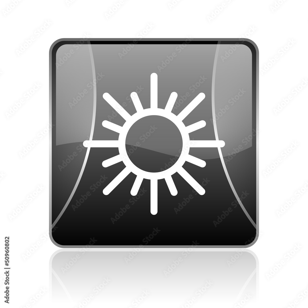 sun black square web glossy icon sun black square web glossy icon