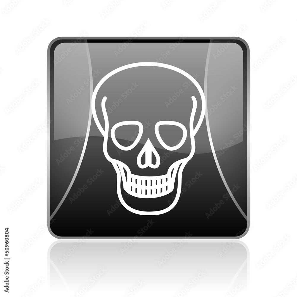 skull black square web glossy icon skull black square web glossy icon