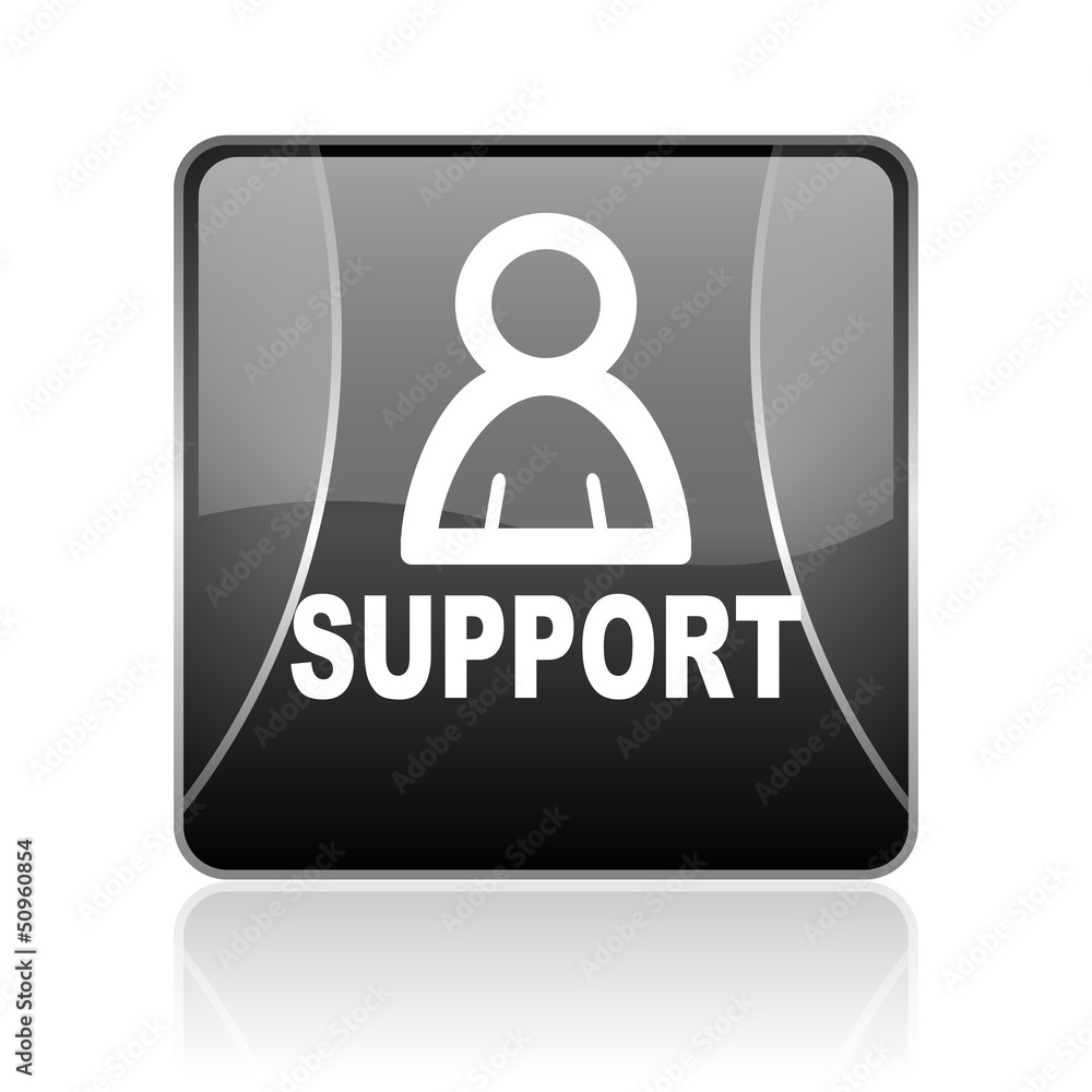 support black square web glossy icon