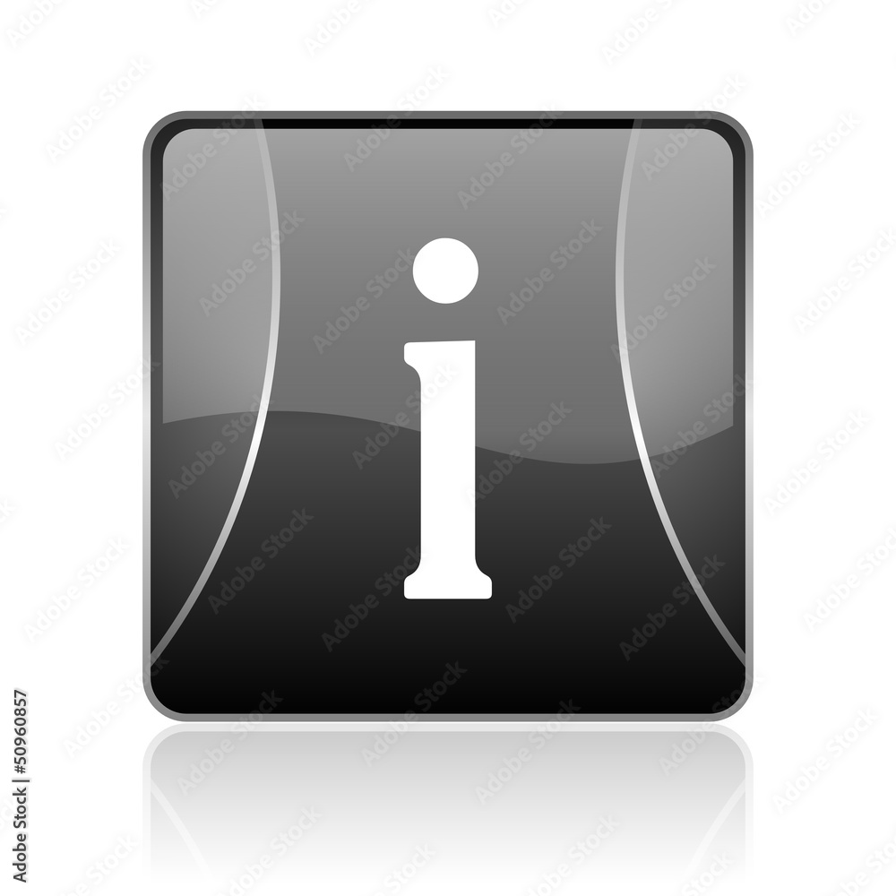 information black square web glossy icon information black square web glossy icon