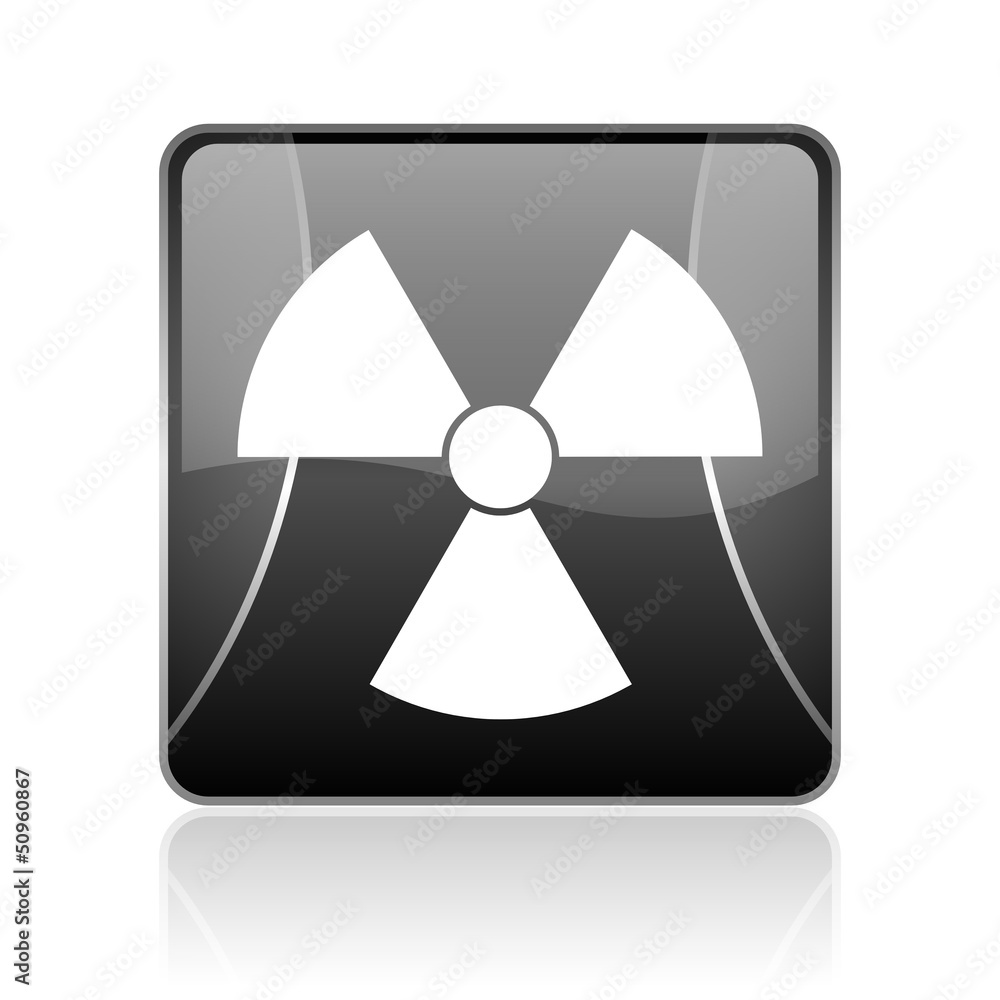 radiation black square web glossy icon radiation black square web glossy icon
