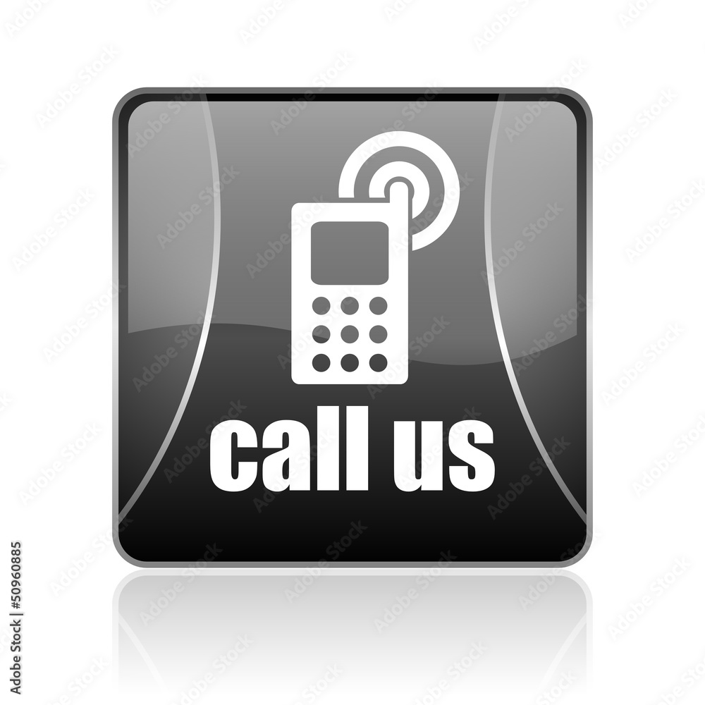 call us black square web glossy icon call us black square web glossy icon