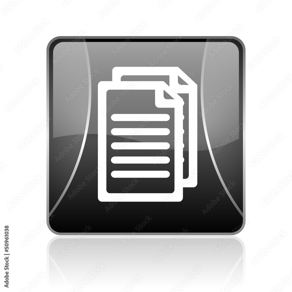 document black square web glossy icon document black square web glossy icon