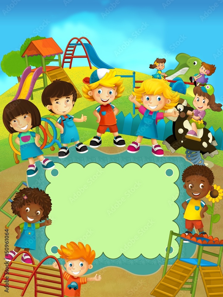Obraz premium The group of happy preschool kids