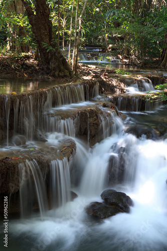 Beautiful Waterfall in Kanchanaburi, Thailand