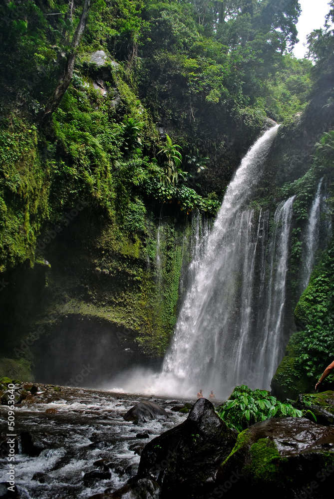Tiu Kelep Waterfall in Lombok Island