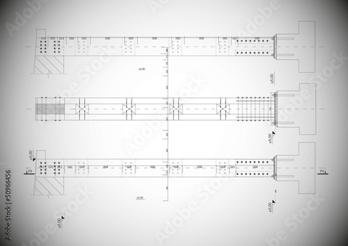Vector drawing of details of a wooden column on grey. AI CS.