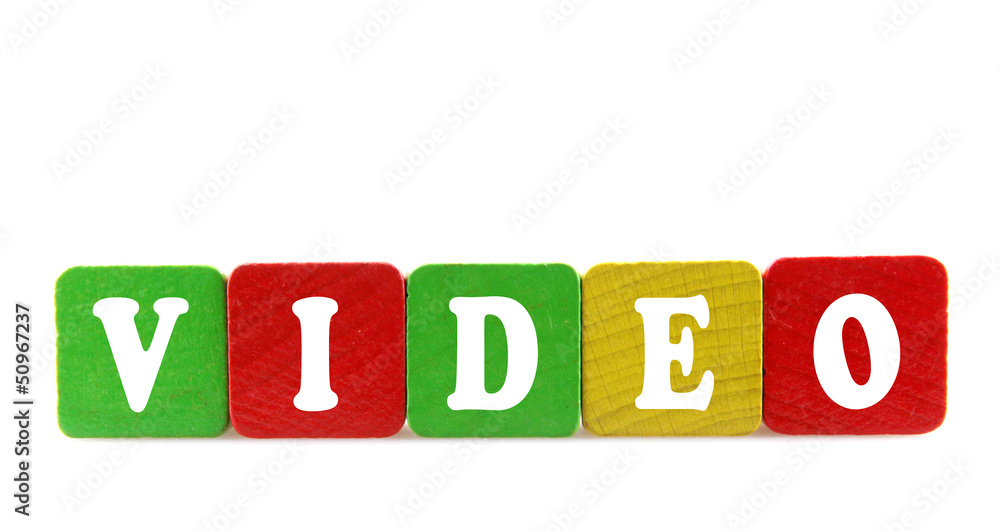 video - isolated text in wooden building blocks