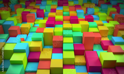 Abstract colorful cubes