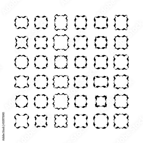 Set of black frameworks isolated on white background. Set 3.
