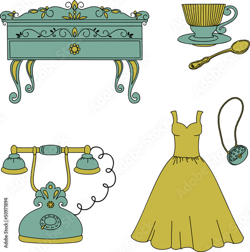 Retro style objects.