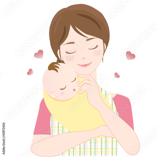 女性 赤ちゃんを抱く