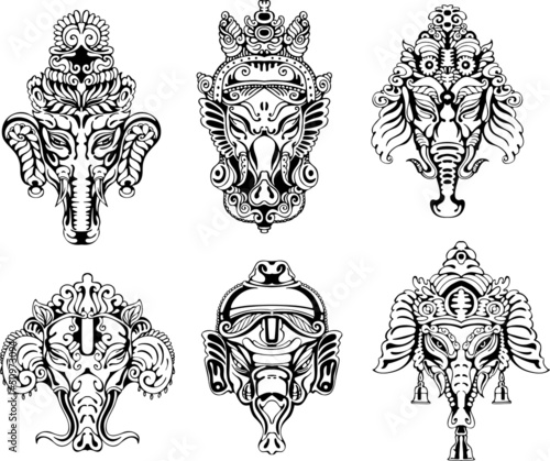 symmetric Ganesha masks