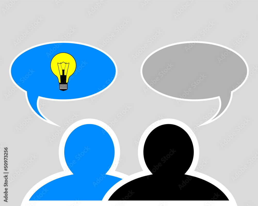 idea of the leader in a conversation between two people idea of the leader in a conversation between two people