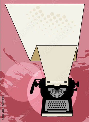 Vintage typewriter abstract, vector illustration