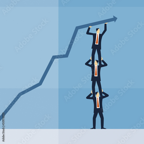 Business - Erfolg - Teamwork - Zusammenarbeit / Illustration