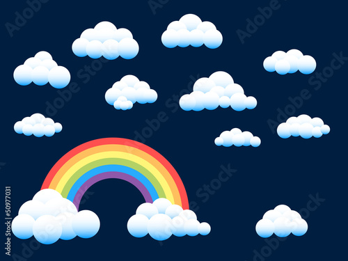 Rainbow and assorted clouds