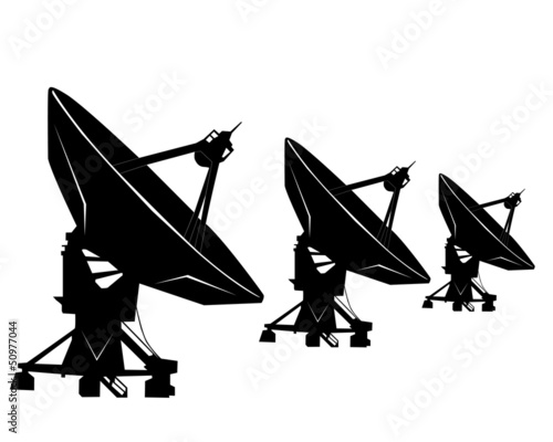 three radio telescopes