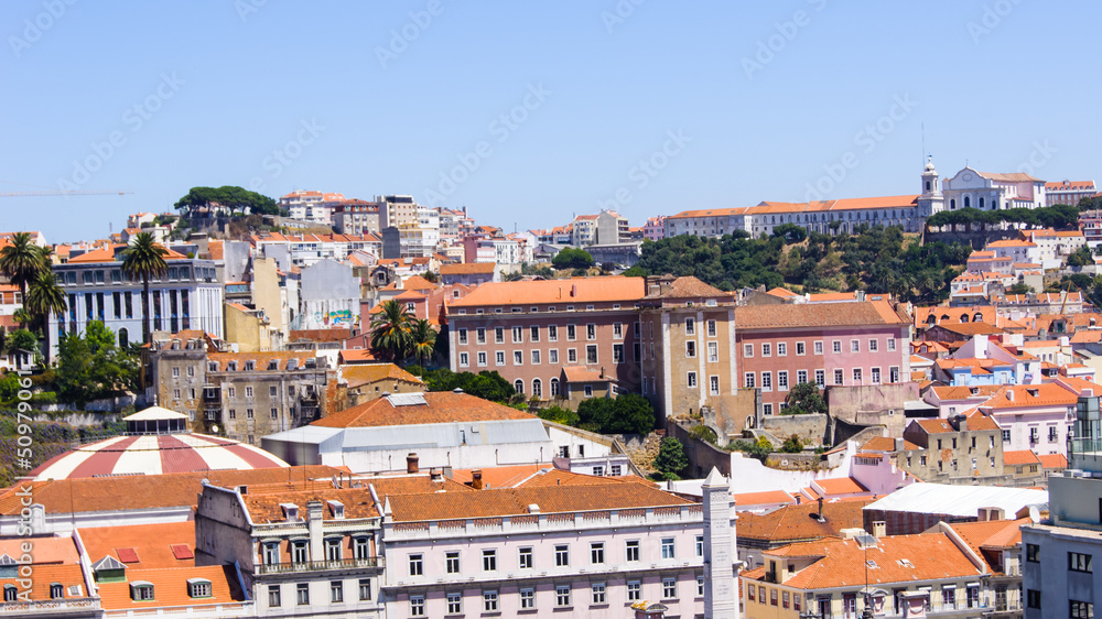 A view part of the city of Lisbon, Portugal.