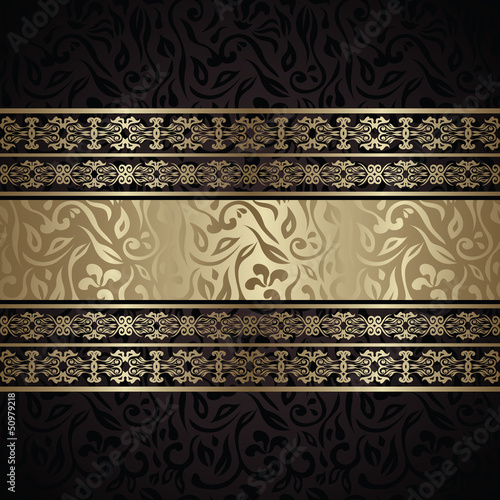 Vintage seamless wallpaper with a ribbon