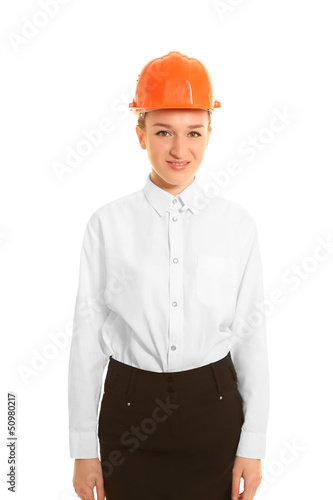 Young smiling woman architect