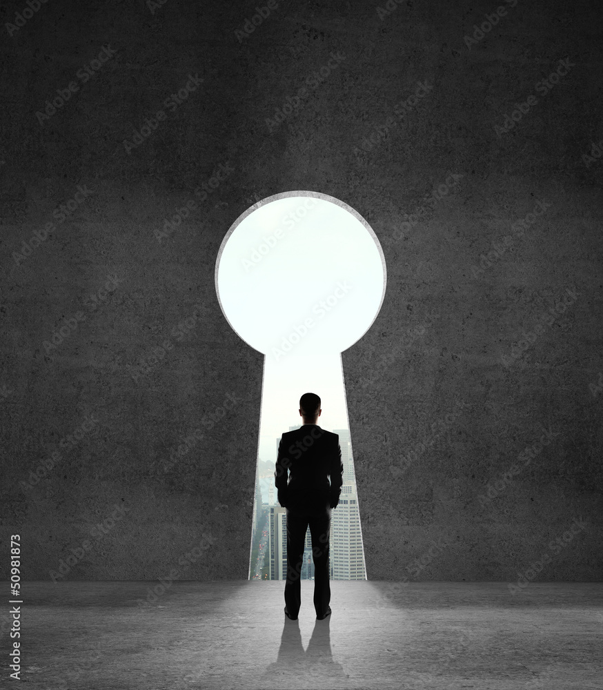 Obraz premium concrete wall like keyhole