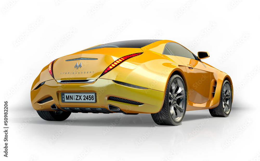 Yellow sports car