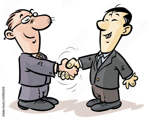 Handshake of businessmen from different nationalities.