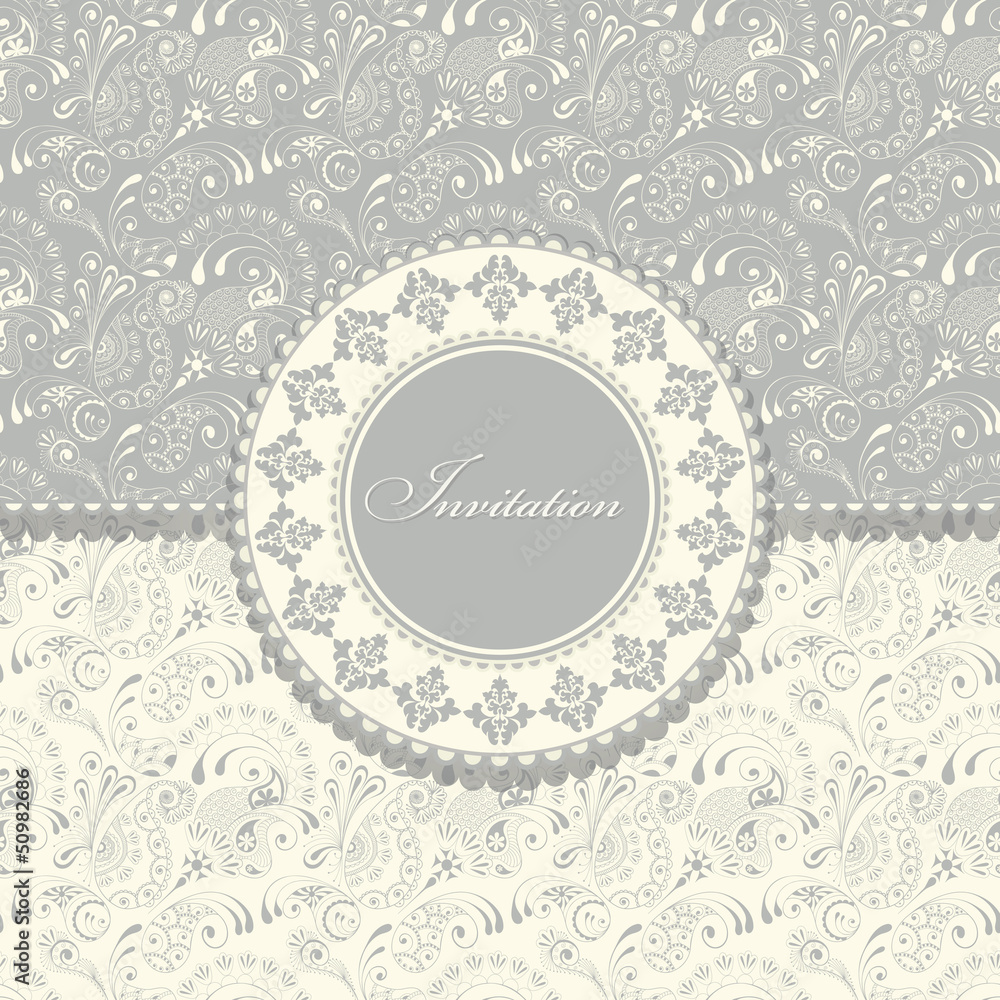 Beautiful invitation card with floral elements Beautiful invitation card with floral elements